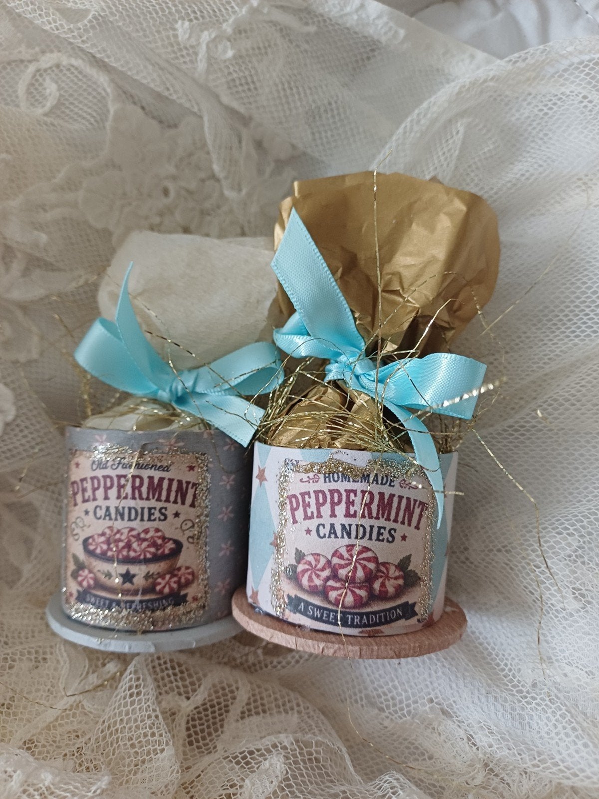 Handgemaakte candy container, kerst, Ophalen of Verzenden