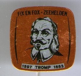 FIX & FOX Zeehelden Tromp blik speldje ( W_302), Verzamelen, Ophalen of Verzenden, Zo goed als nieuw, Figuurtje, Speldje of Pin