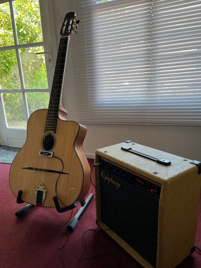 gypsy gitaar complete set, Muziek en Instrumenten, Ophalen of Verzenden, Zo goed als nieuw, Western- of Steelstringgitaar, Met (piezo-)element