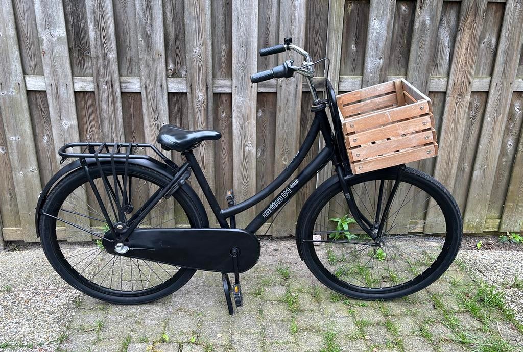 Cortina U4 Transportfiets 28 inch zwart stuurslot, Fietsen en Brommers, Fietsen | Dames | Omafietsen, Ophalen, Terugtraprem, Gebruikt