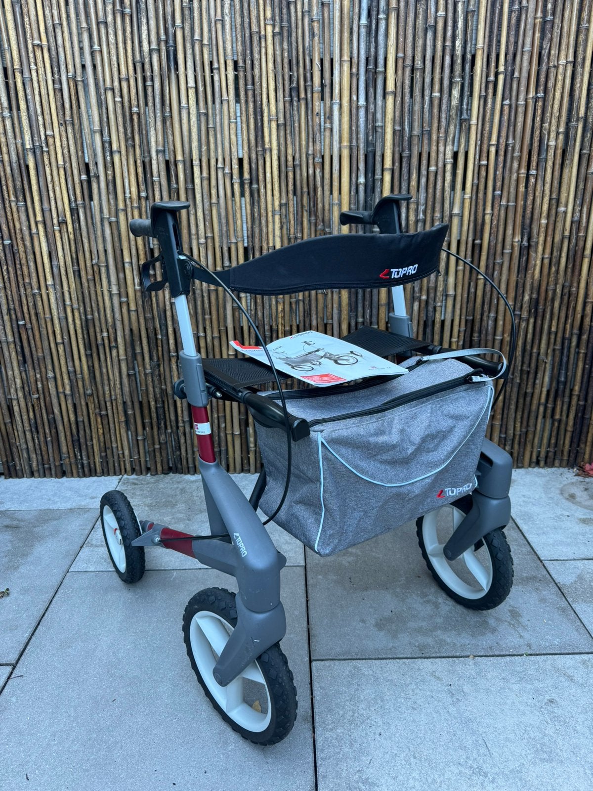 Rollator topro troja Olympos ATR M 2021 rood grote banden, Ophalen, Opvouwbaar, Gebruikt