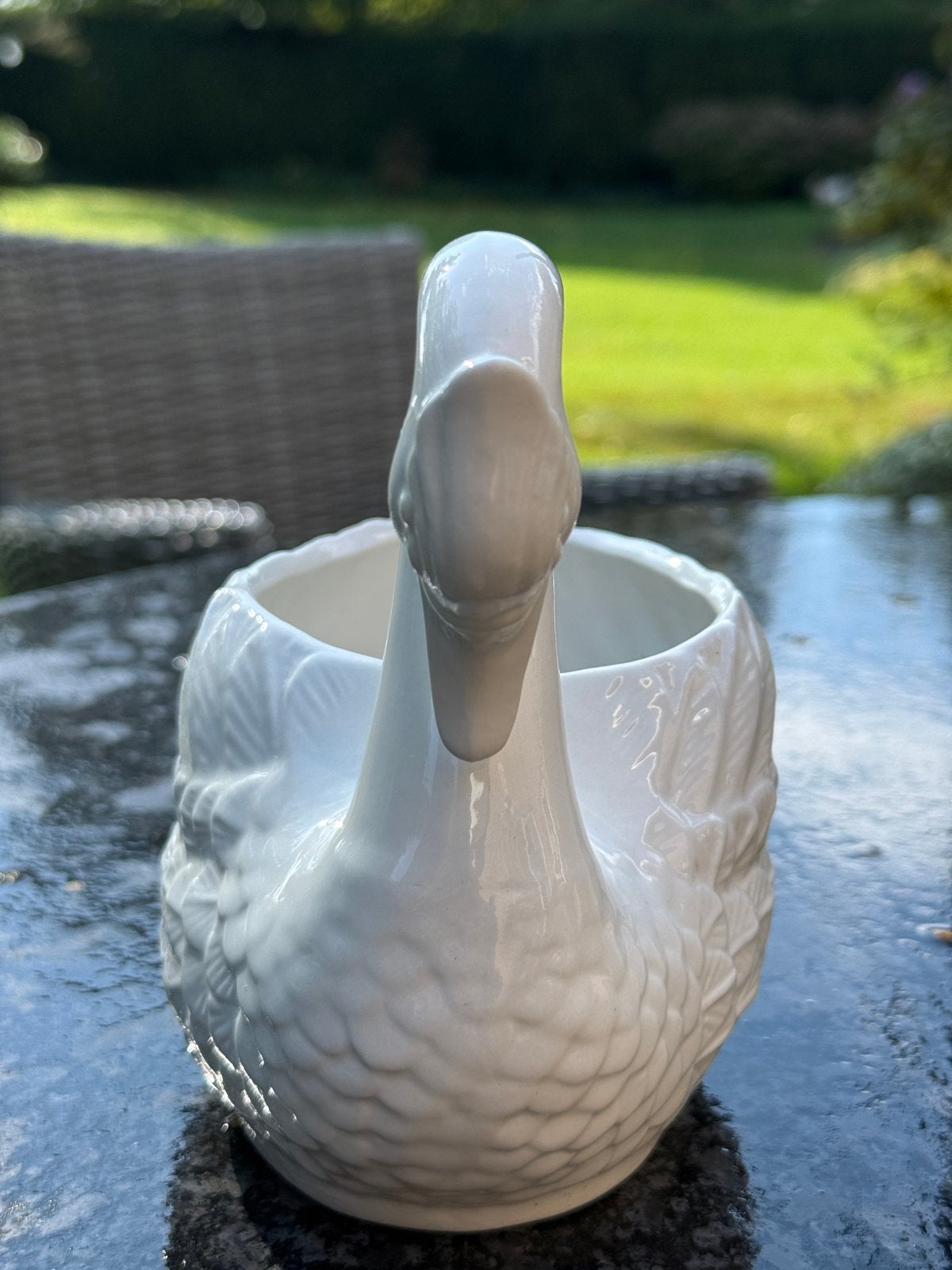 Vintage Witte Zwaan Bloempot/Plantenbak - Keramiek, Ophalen of Verzenden