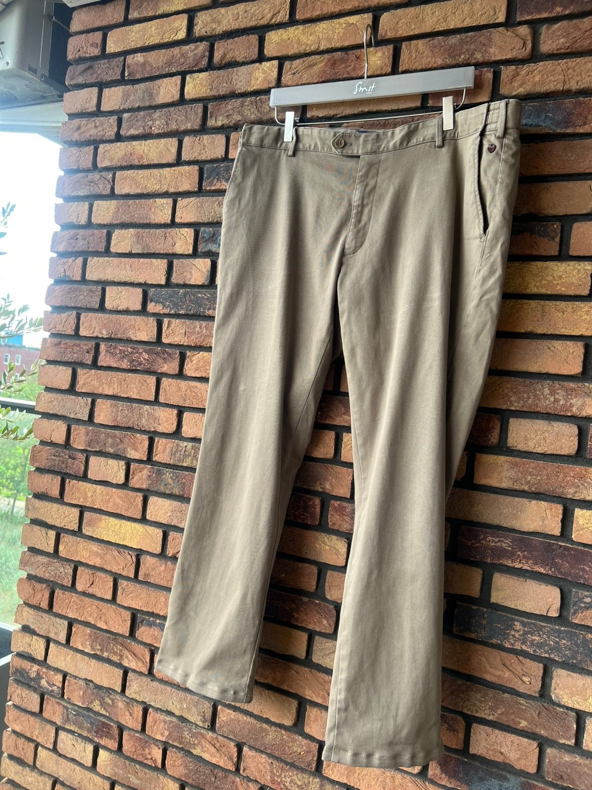 Meyer   Beige heren pantalon/broek   Maat 28   Wijdte 107 cm, Verzenden, Beige, Zo goed als nieuw, Maat 36 (S)
