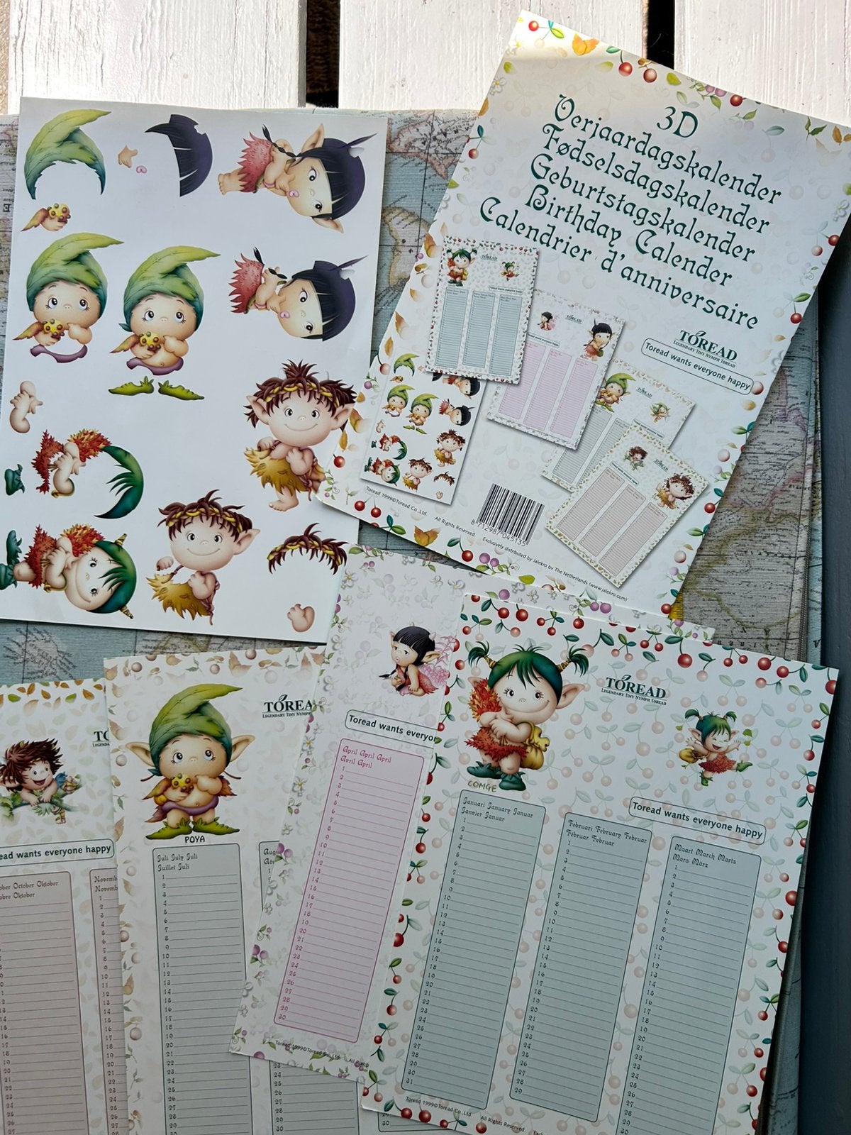 A.3d verjaardags kalender Toread, Ophalen of Verzenden, Maandkalender, Zo goed als nieuw