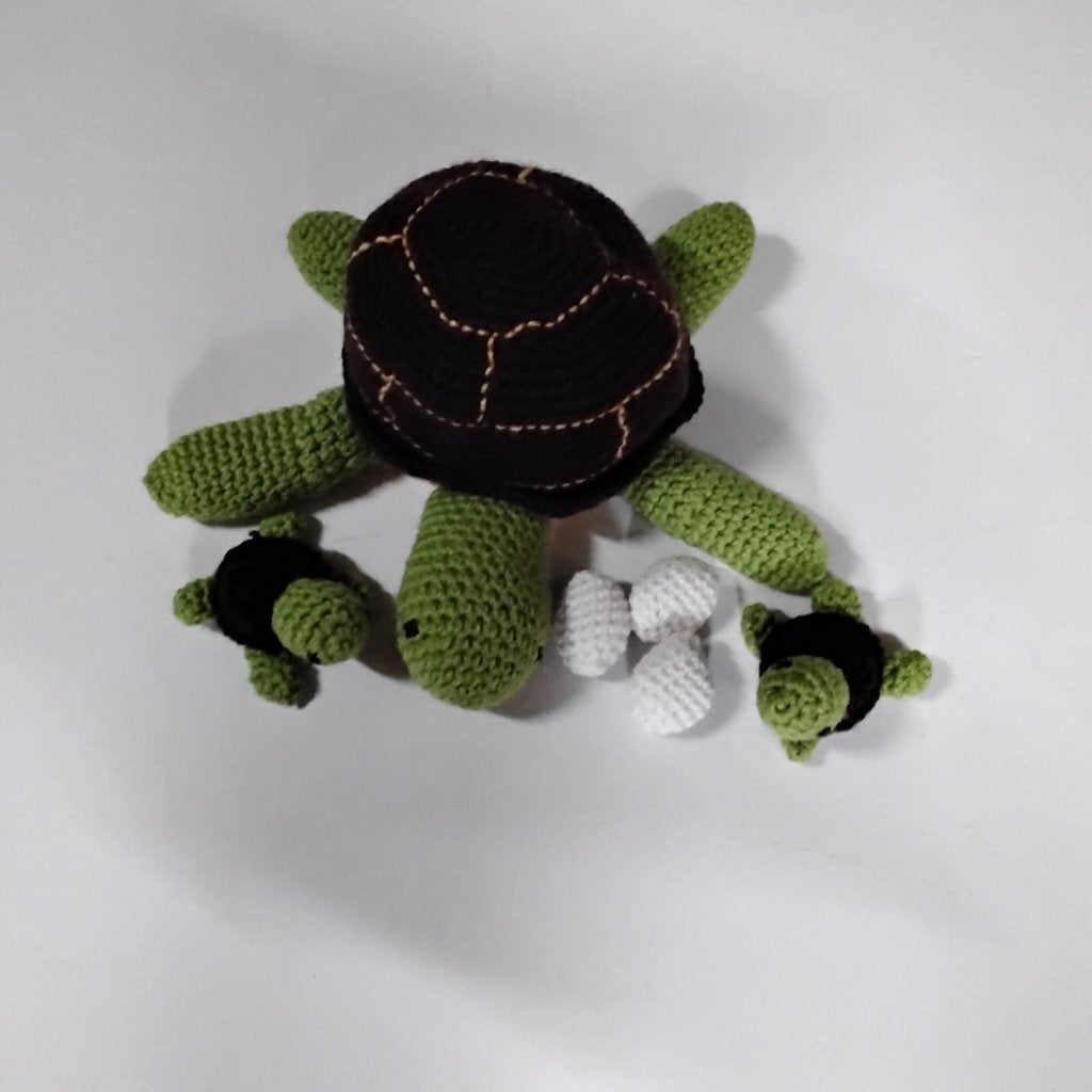 Schildpad  met kleintjes, Ophalen of Verzenden, Gebruikt, Overige typen, Handgemaakt