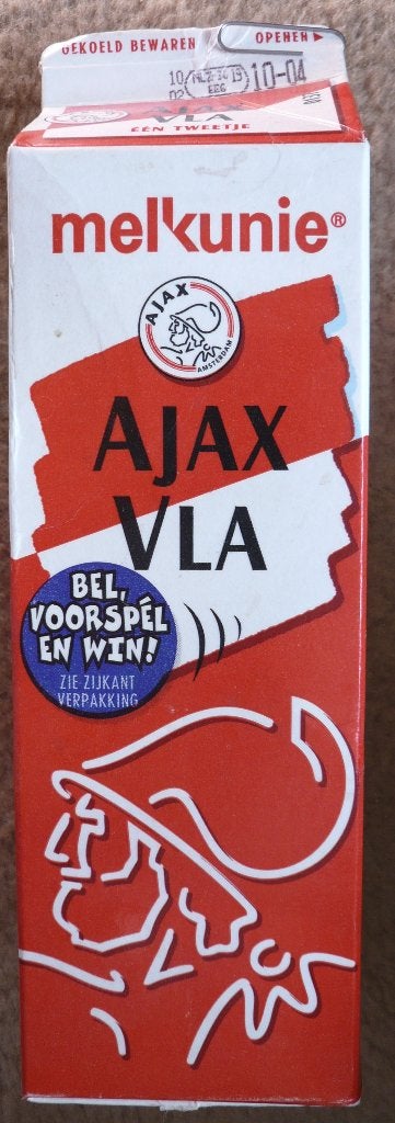 melkunie pak Ajaxvla wedstrijd, AJAX voetbal tenue, Ophalen of Verzenden, Zo goed als nieuw, Ajax, Overige typen