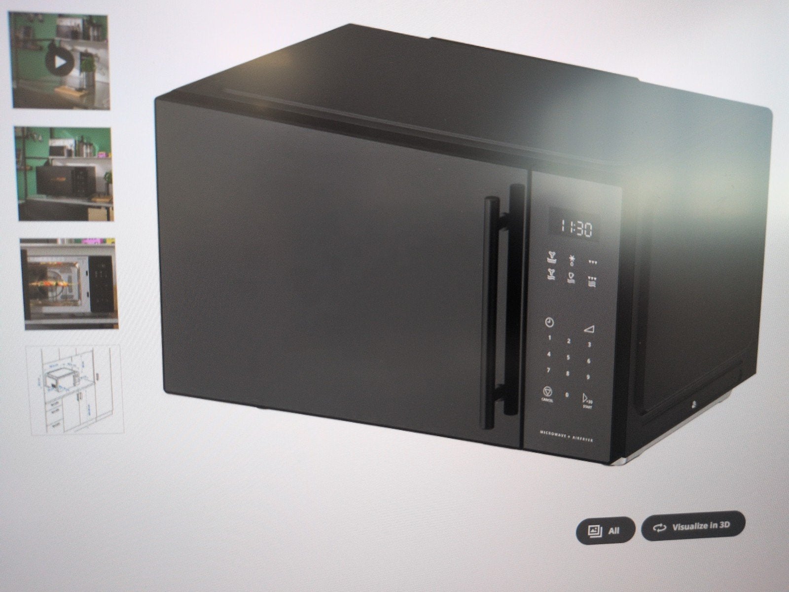 IKEA GÄTEBO Combimagnetron/Airfryer 500/Zwart, Witgoed en Apparatuur, Magnetrons, Ophalen, Nieuw, Inbouw