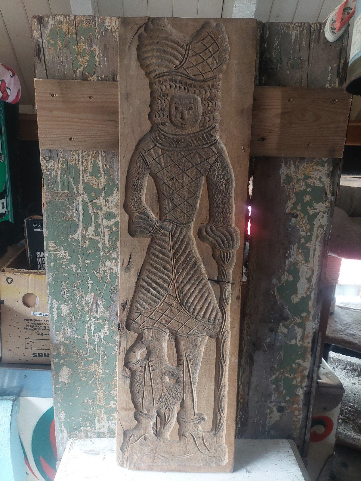 Rustieke Spekulaasplank 90x25 cm - Sinterklaas Decoratie, Antiek en Kunst, Ophalen