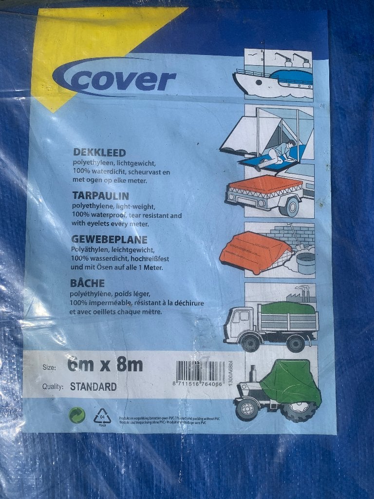2X nieuw afdekzeil 6 x 8 meter., Ophalen of Verzenden, Nieuw, 15 m² of meer, Zeil