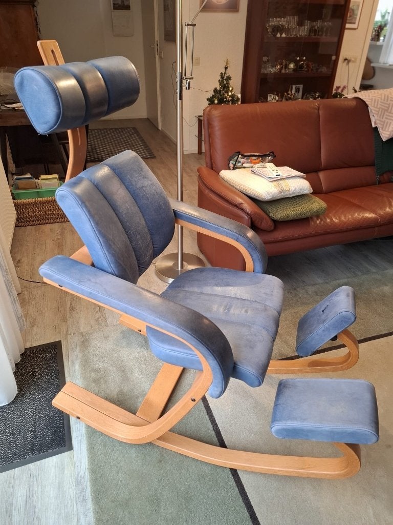 Stokke (Varier) relax/schommelstoel, Huis en Inrichting, Ophalen, Relax, Gebruikt, Blauw