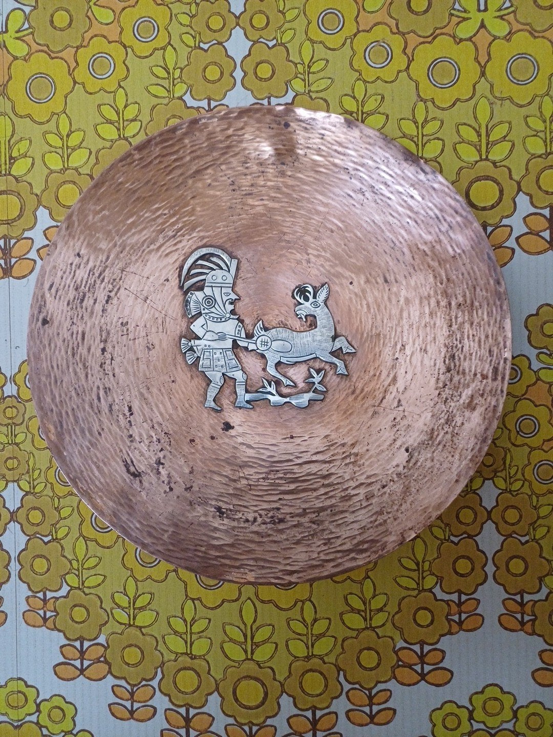 Vintage Koperen Wandbord 'Vicky Industria Peruana', Antiek en Kunst, Antiek | Koper en Brons, Ophalen of Verzenden