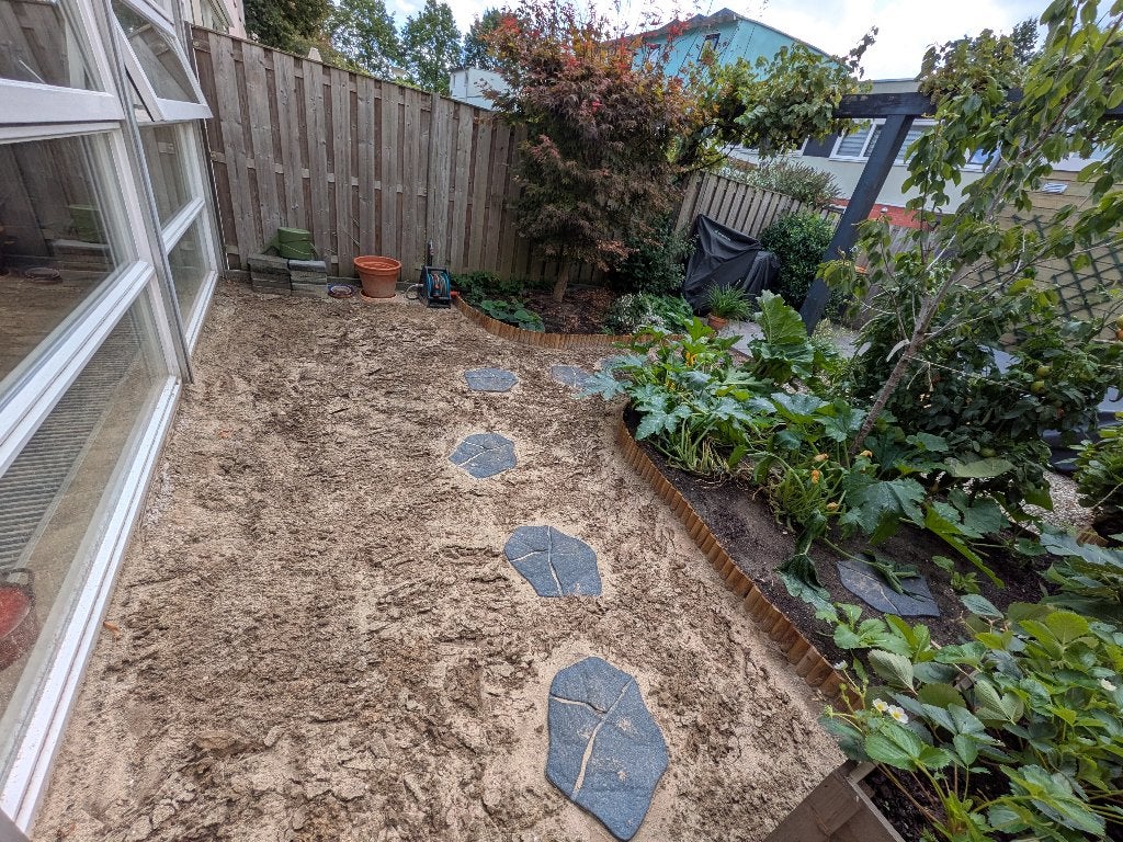2 kuub tegel/ophoogzand [GRATIS], Tuin en Terras, Zand, Ophalen, Gebruikt, Ophoogzand