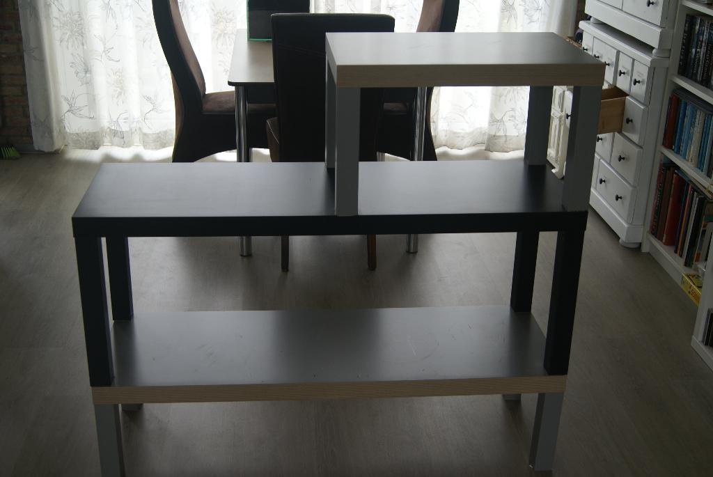 Tafel gestapeld, Huis en Inrichting, Tafels | Bijzettafels, Ophalen, Gebruikt, 75 cm of meer, 60 cm of meer