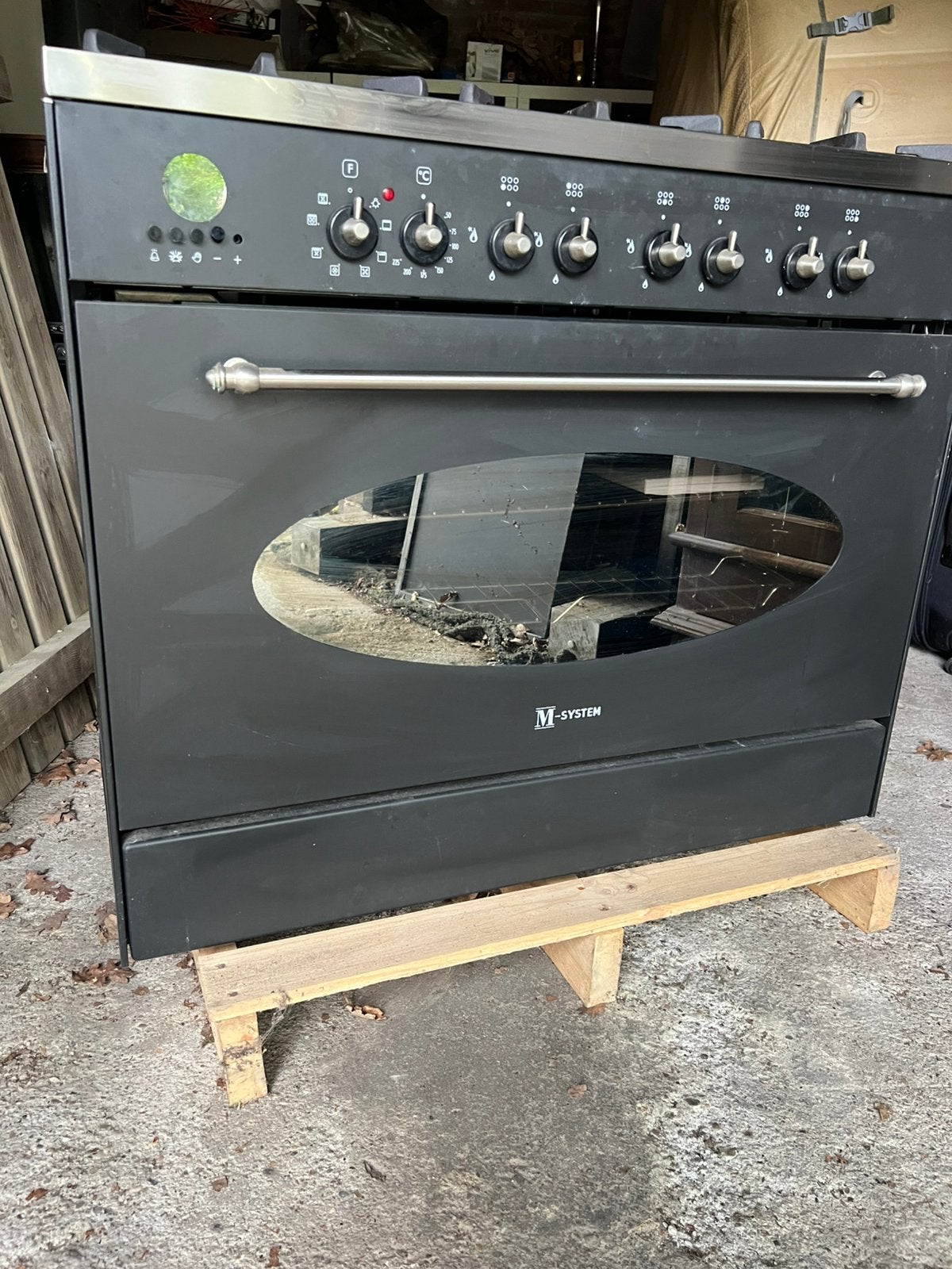 M-style oven en 6 pits gasfornuis, Ophalen, 60 cm of meer, Zo goed als nieuw, Gas
