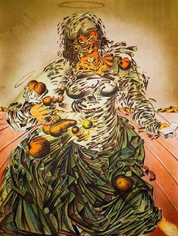 Salvador Dali (1904) Lithografie "Mother and Child" Ges Gen, Personages en Fantasiefiguren, Ophalen of Verzenden, Lithografie