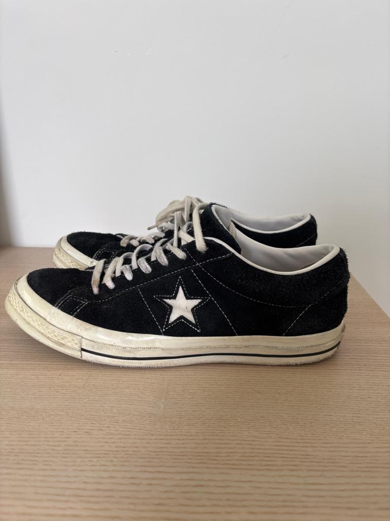 Converse One Star Suede Sneakers Zwart Maat 44.5, Ophalen of Verzenden, Gedragen, Zwart, Sneakers of Gympen