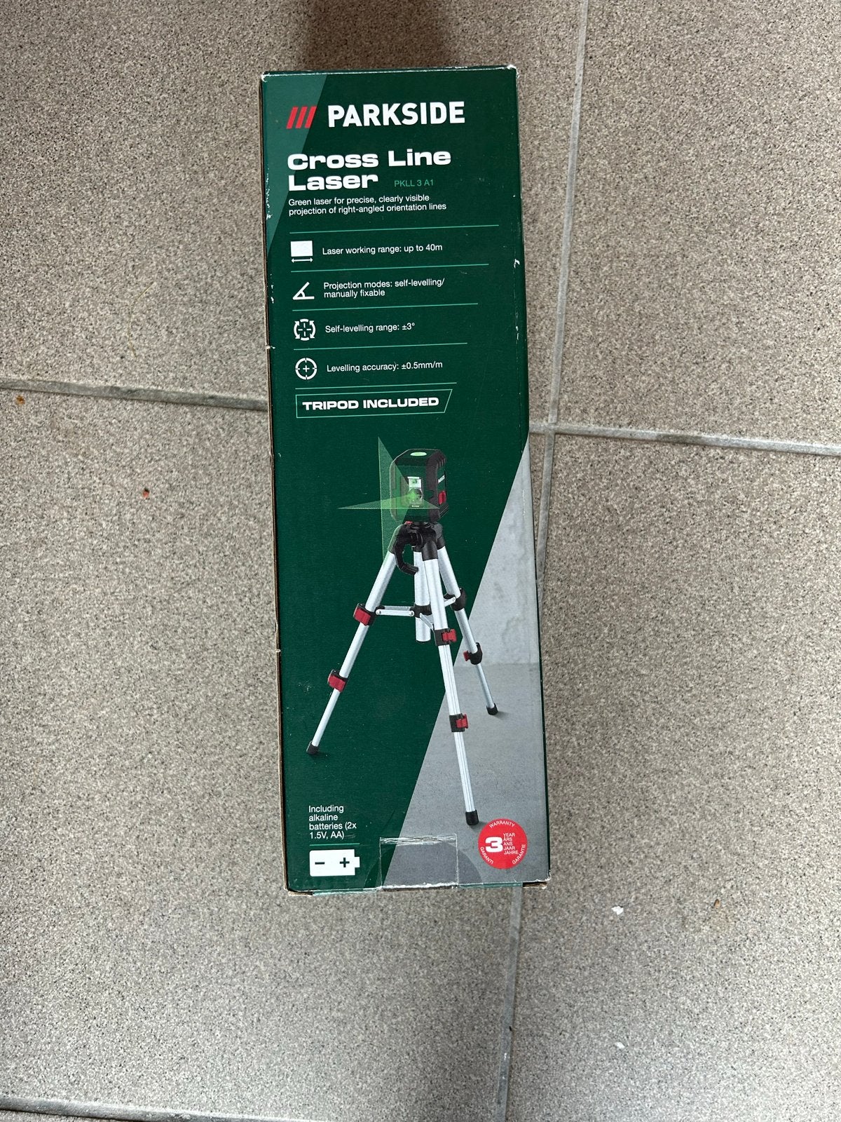 Parkside Kruislijnlaser PKLL 3 A1 met Statief, Ophalen of Verzenden, Nieuw, Licht