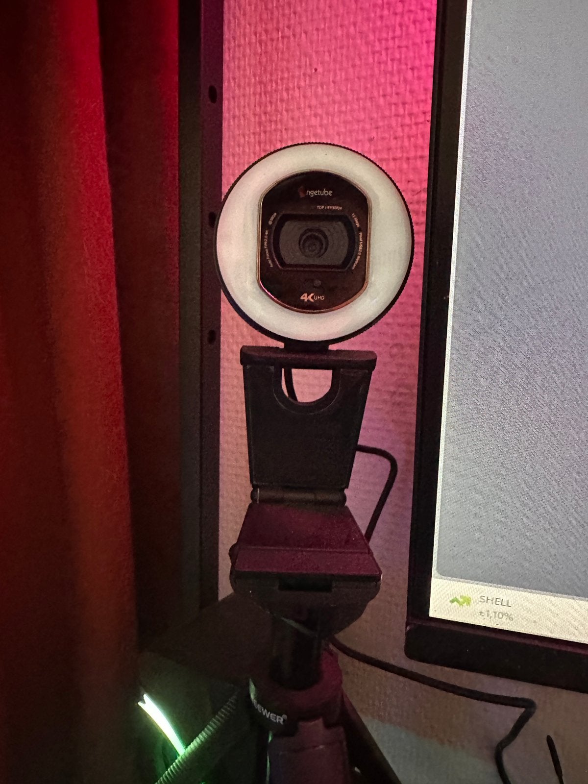 Angetube 4k Webcam voor livestream, Computers en Software, Gebruikt, Verzenden, Monitorclip, Windows