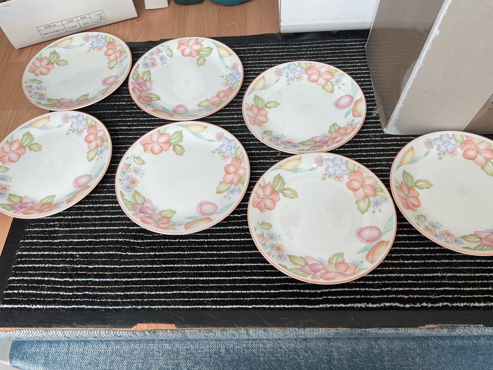 7 Vintage ontbijtbordjes. St Michael: Orange Blossom., Antiek en Kunst, Ophalen of Verzenden