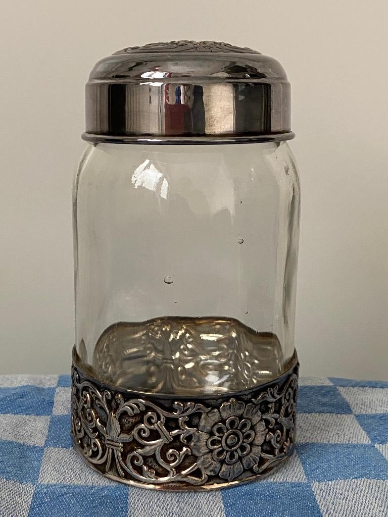 Vintage Confiture houder met deksel (verzilverd), Ophalen