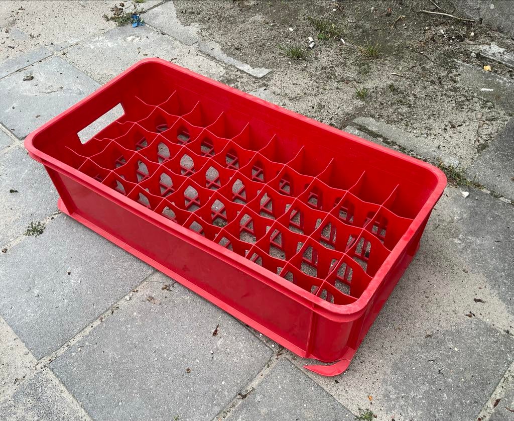 Rode flessenkrat voor 24 flessen, Doe-het-zelf en Verbouw, Kratten en Dozen, Gebruikt, 40 tot 60 cm, 50 tot 75 cm, Minder dan 35 cm