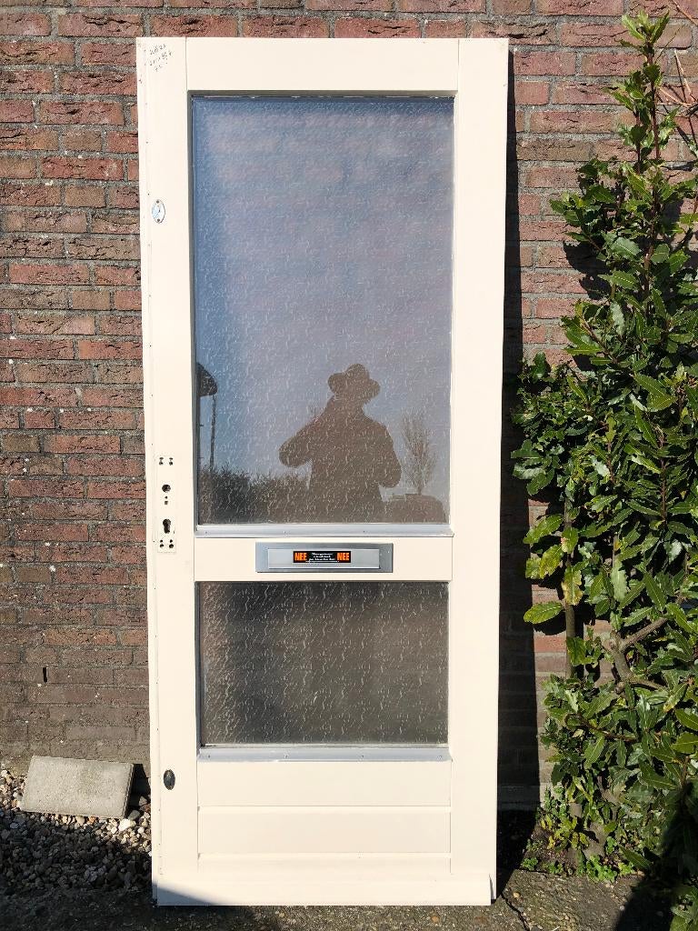 |hardhouten voordeur| buitendeur| isolatieglas| 211X87,7|, Ophalen, Gebruikt, 80 tot 100 cm, Buitendeur