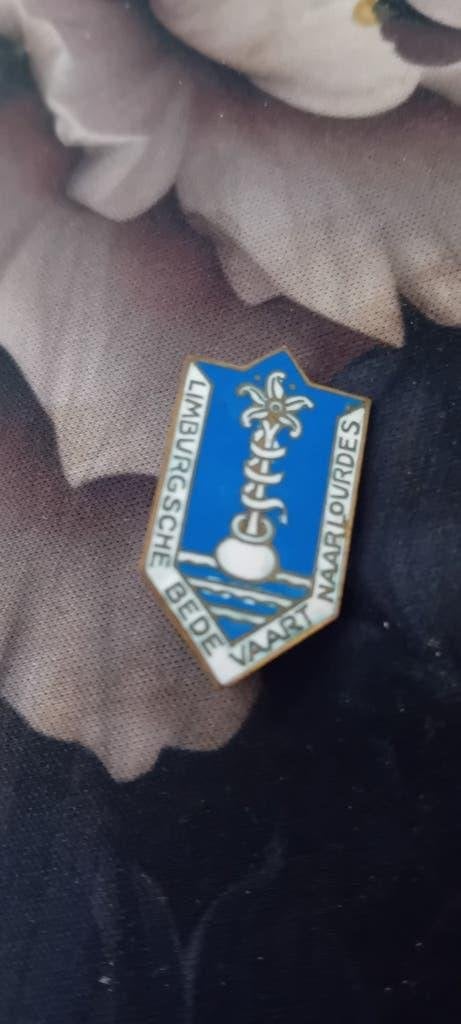 Vintage Limburgsche Bedevaart Naar Lourdes Speldje, Ophalen of Verzenden, Gebruikt, Overige onderwerpen, Speldje of Pin