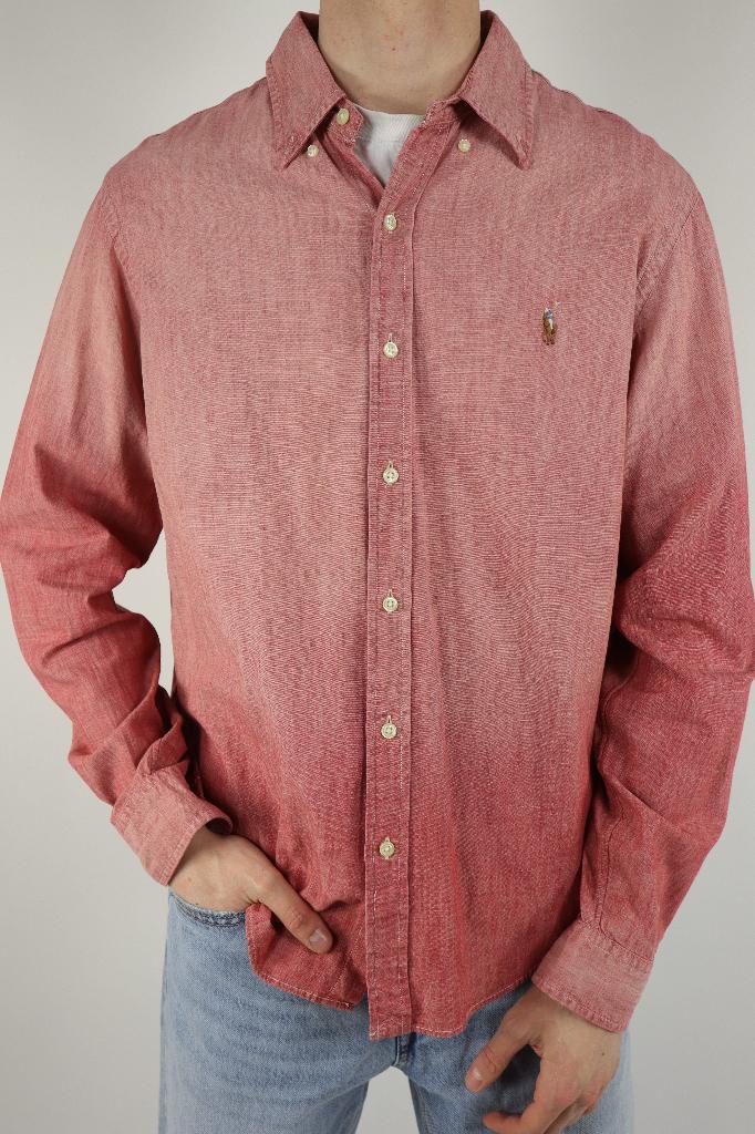 Ralph Lauren overhemd - L, Kleding | Heren, Overhemden, Zo goed als nieuw, Halswijdte 41/42 (L), Roze, Ophalen of Verzenden