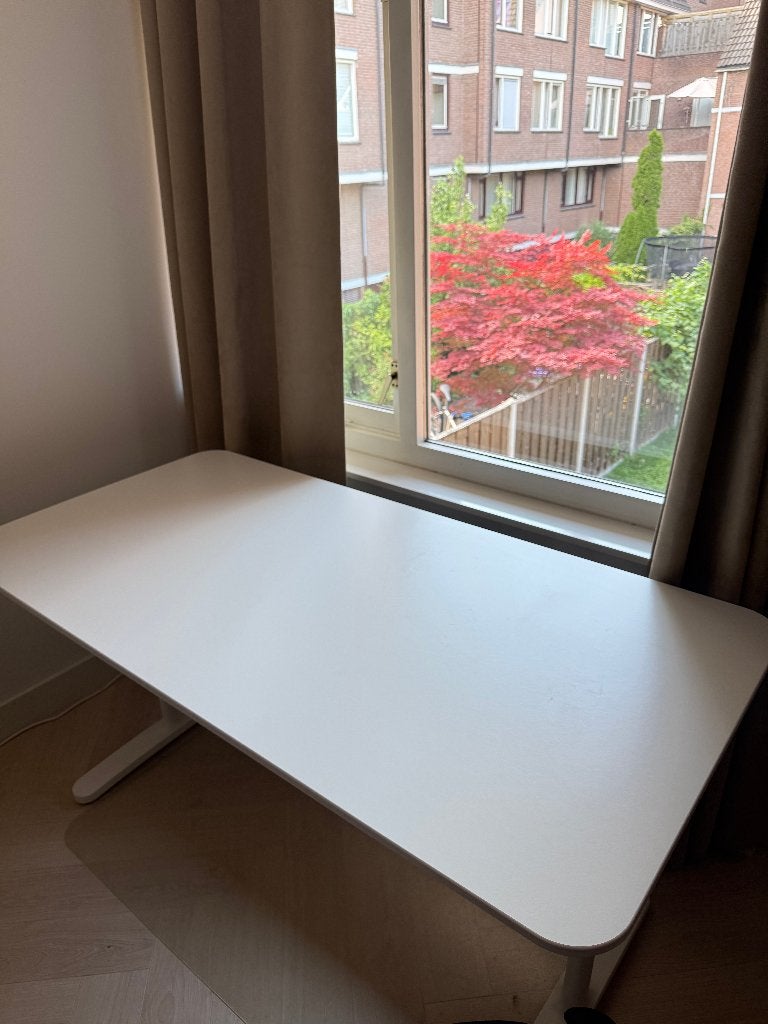 IKEA BEKANT desk (120  80 cm), Ophalen, 160 cm, Gebruikt, In hoogte verstelbaar