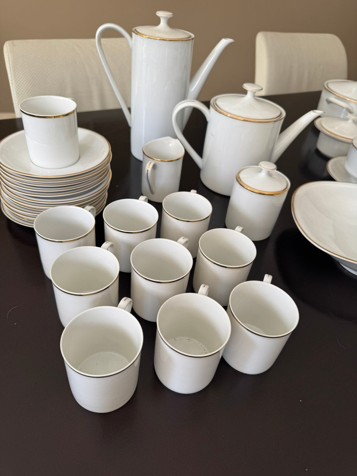 Arzberg koffie- en thee servies wit porselein gouden rand, Ophalen