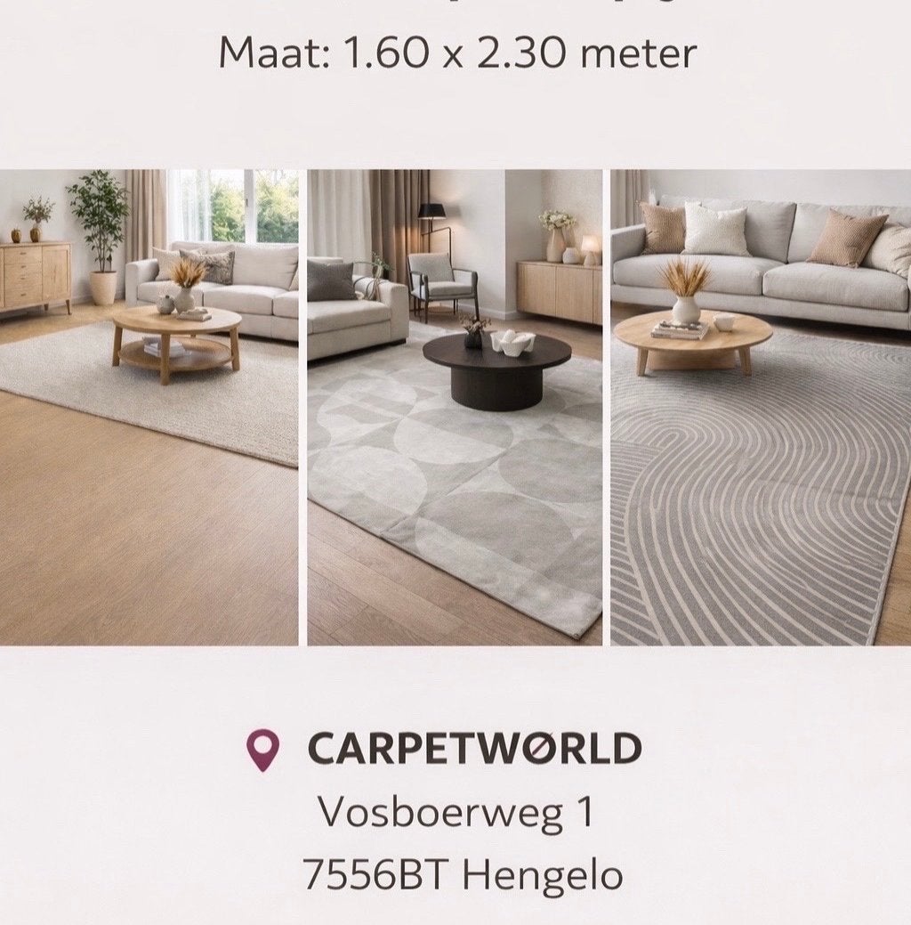Prachtige vloerkleden 1.60 x 2.30 - Nu met korting!, Huis en Inrichting, Carpetworld, 150 tot 200 cm, Vosboerweg 1  7556BT Hengelo (ov)