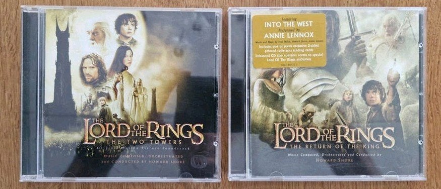 Lord of the Rings Soundtrack CD - Two Towers & Return King, Film en Theater, Inclusief doosje, Ophalen of Verzenden, Zo goed als nieuw