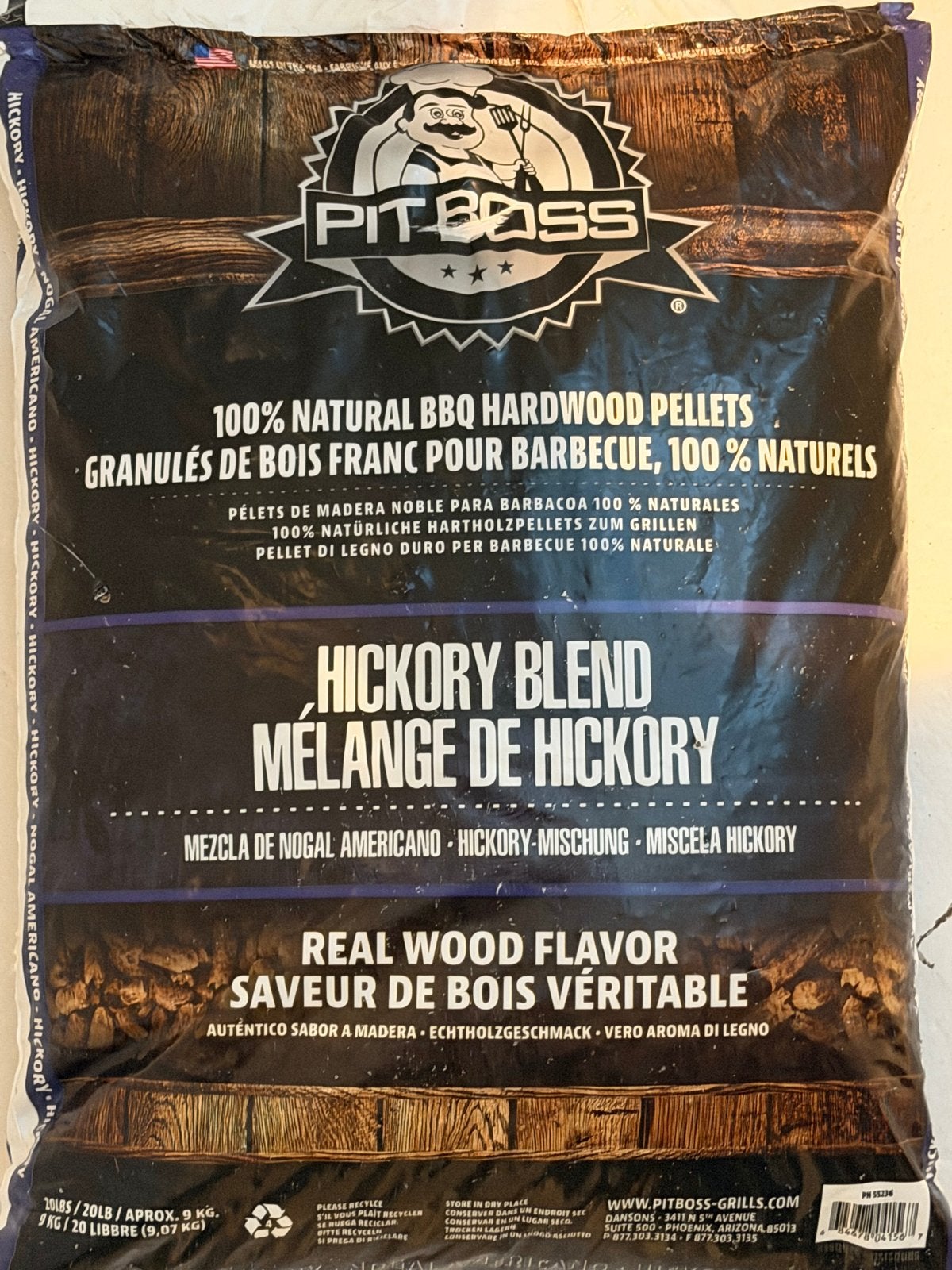 Pit Boss Hickory Blend BBQ Hardwood Pellets 9.07 kg, Ophalen, Nieuw