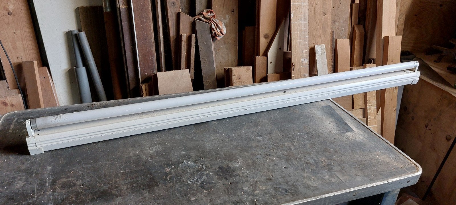 TL balk 1.23m met lamp en starter, Wit, Gebruikt, G13 (TL), Ophalen