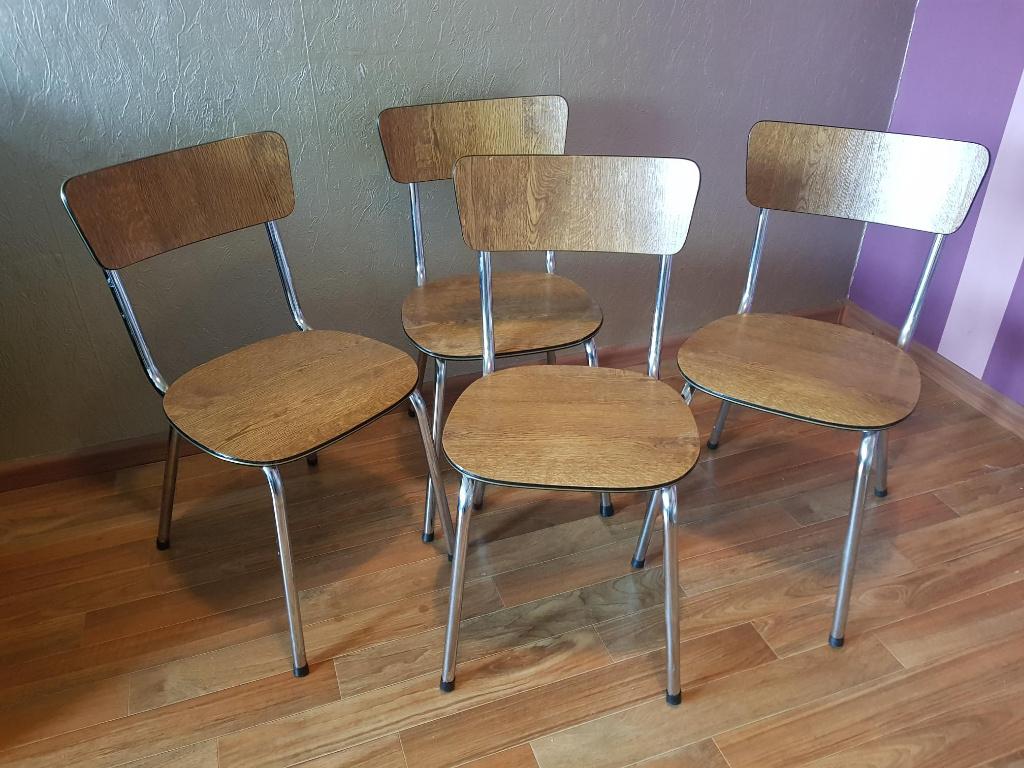 retro vintage mid century stoel stoelen palissander set, Ophalen, Gebruikt, Retro 70s, Bruin