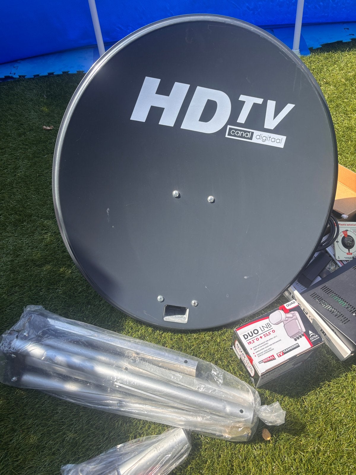 Complete schotelantenne set met ontvanger en LNB, Audio, Tv en Foto, Schotelantennes, Ophalen of Verzenden, Gebruikt, (Schotel)antenne