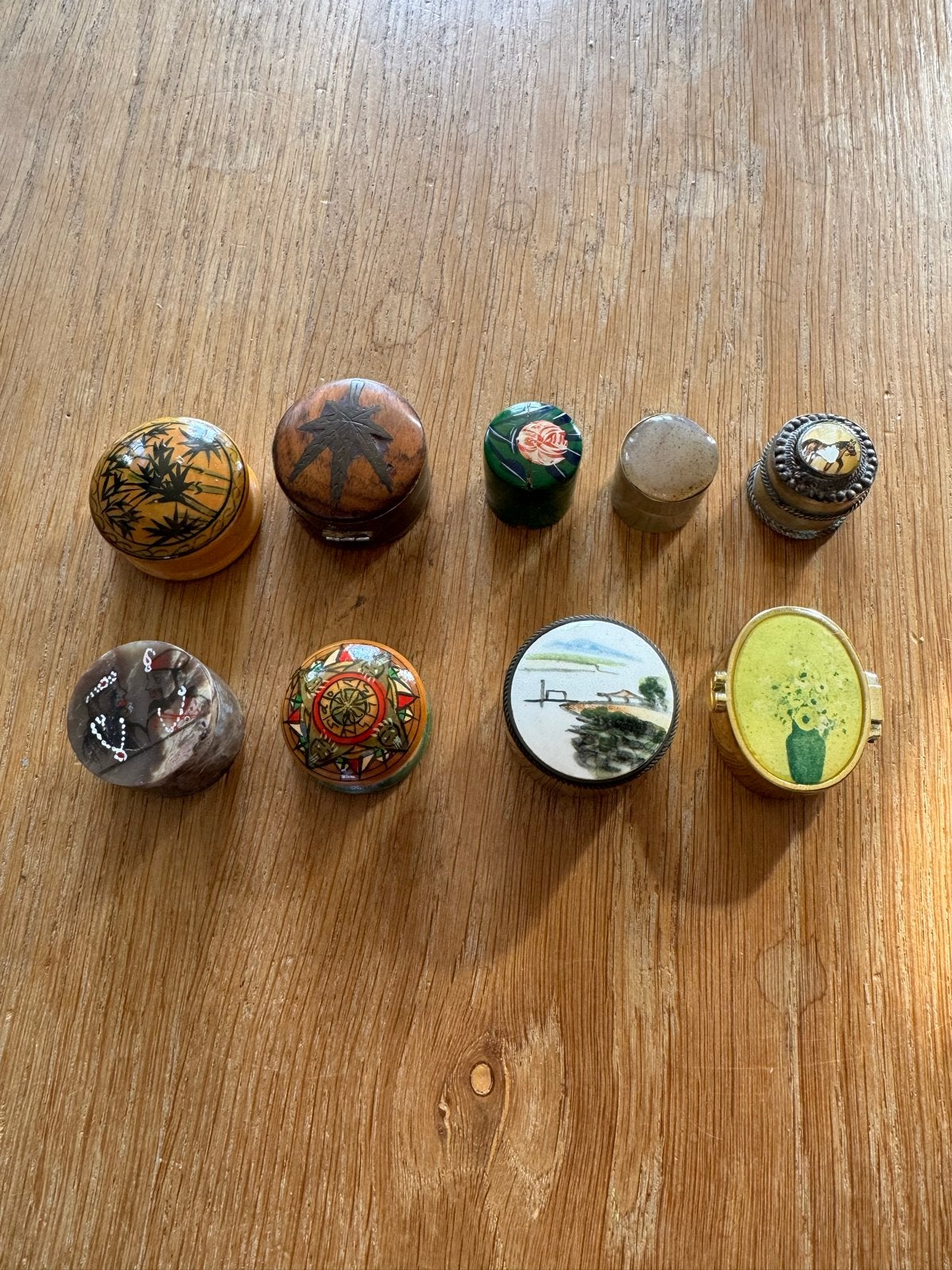 Vintage decoratieve pillendoosjes - Set van 9, Ophalen of Verzenden
