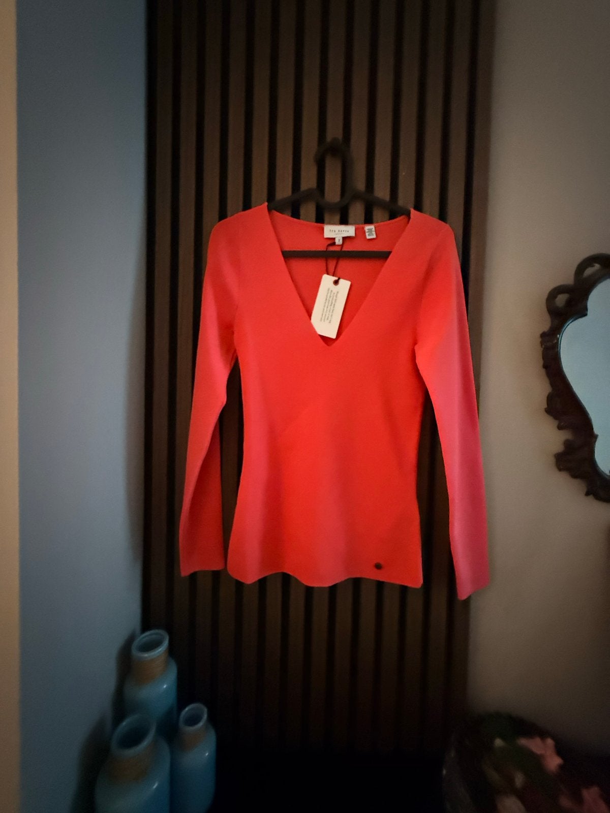 Nieuwe Ted Baker London V-hals Trui - Koraalrood, Ophalen of Verzenden, Nieuw, Maat 36 (S), Roze