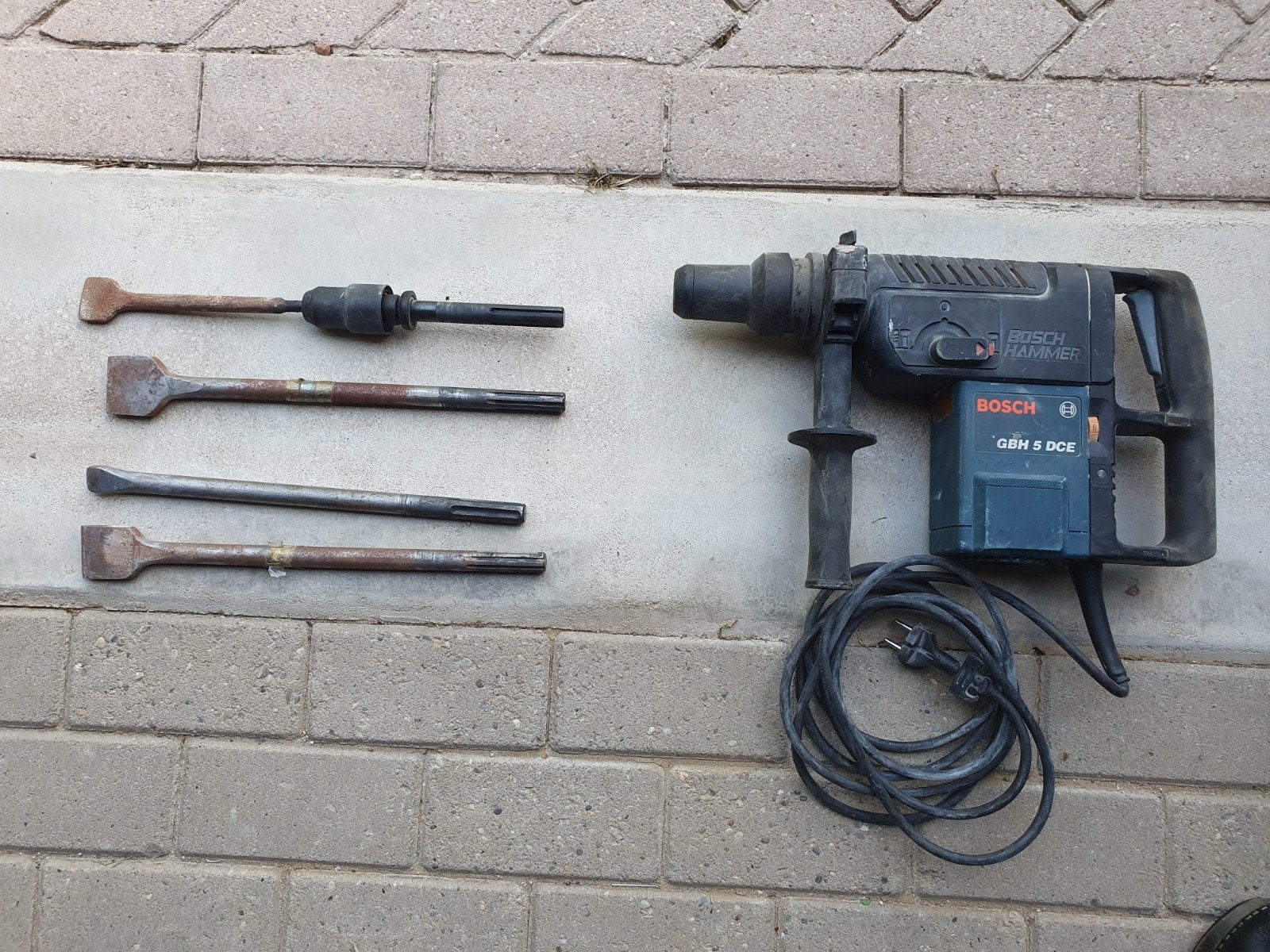 Bosch GBH 5 DCE Boorhamer met SDS-max en beitels, Ophalen, Boor- en/of Breekhamer, Klopboormechanisme, Gebruikt