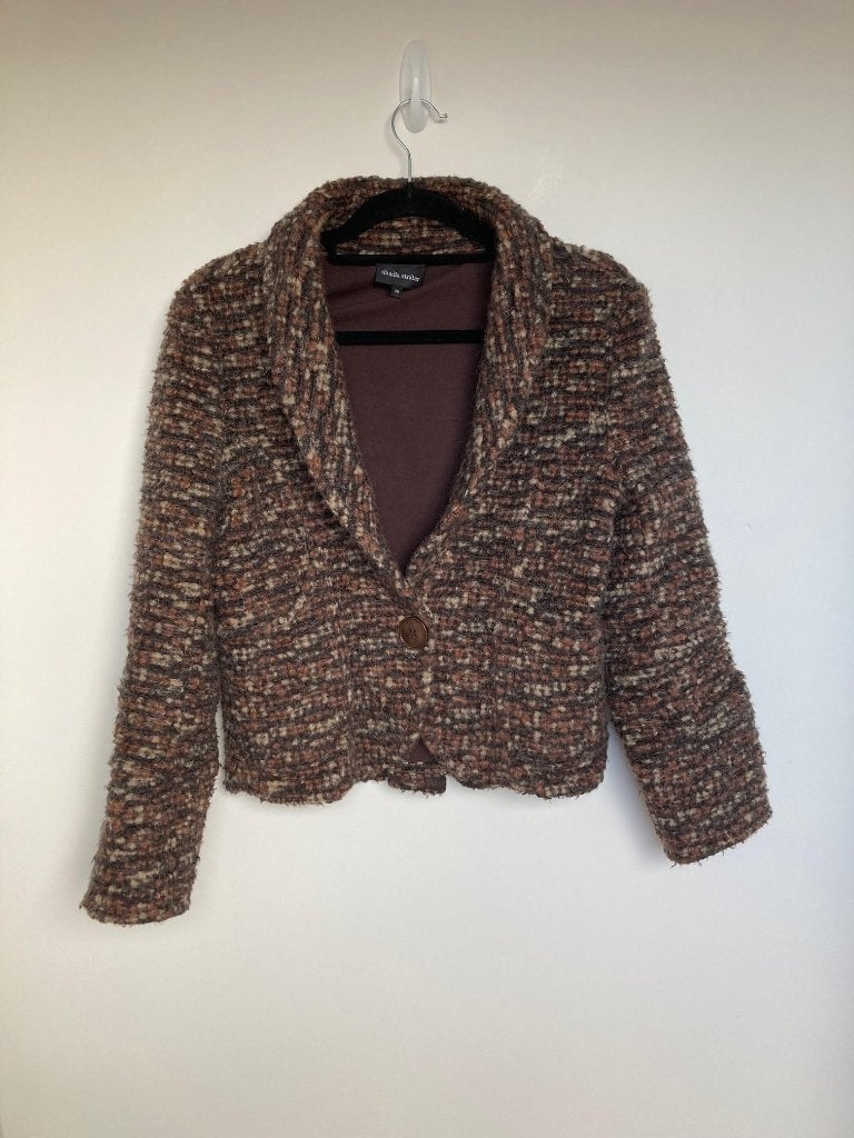 Claudia Strater bruine blazer maat 38 grofgebreid mohair wol, Maat 38/40 (M), Vragen@claudiastrater.com, Bruin, Ophalen of Verzenden
