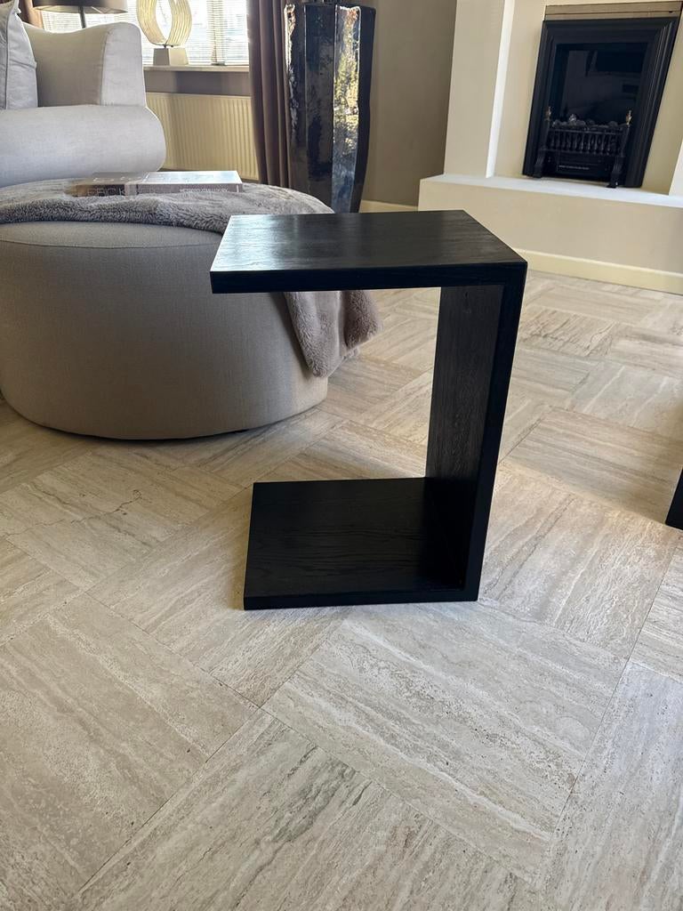 Keijser & Co bijzettafel/laptoptafel, zwart hout, Minder dan 55 cm, Ophalen of Verzenden, Zo goed als nieuw, Overige vormen