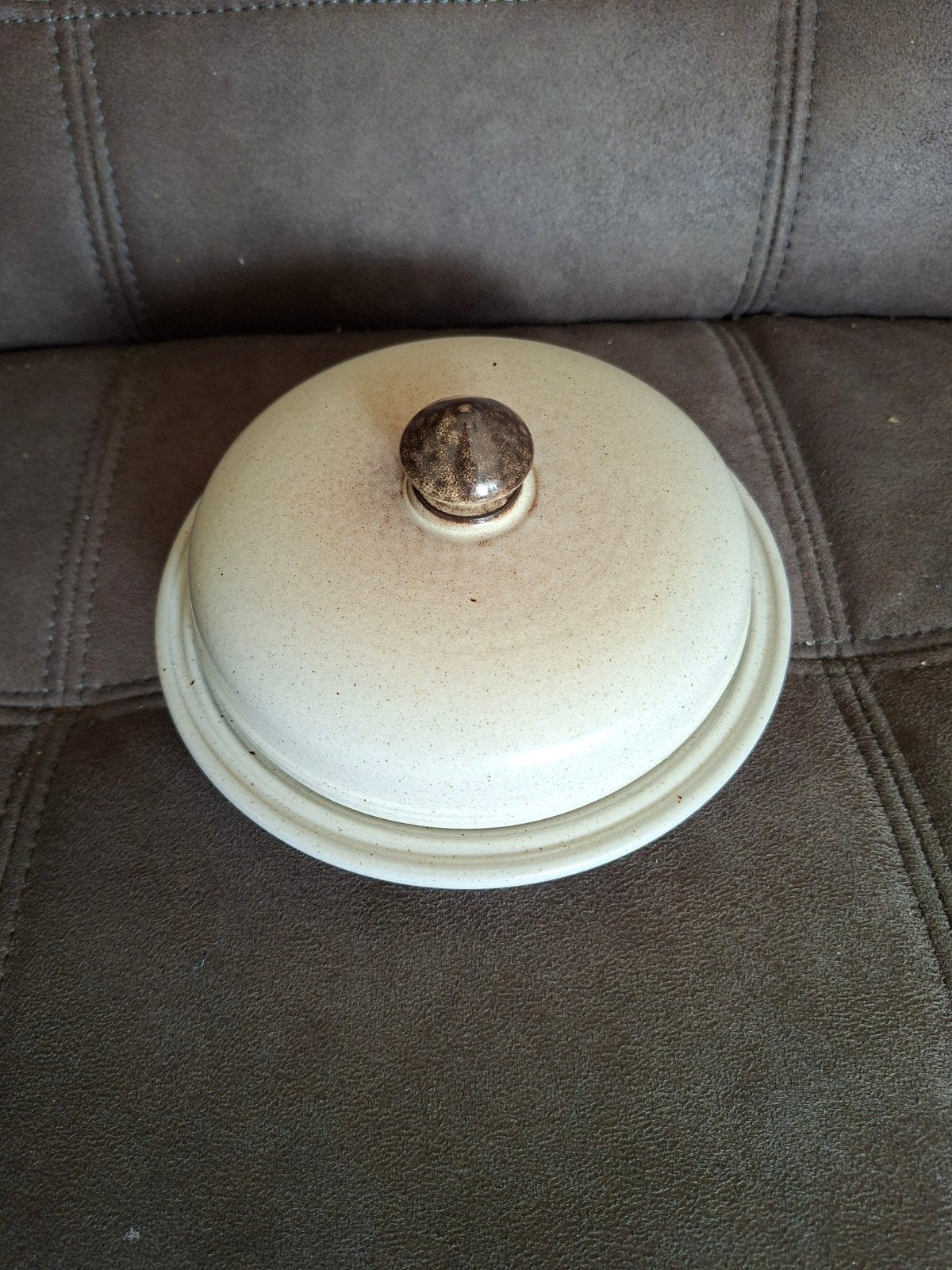 Vintage Gerzit Botervloot - Crèmekleurig Aardewerk, Ophalen of Verzenden