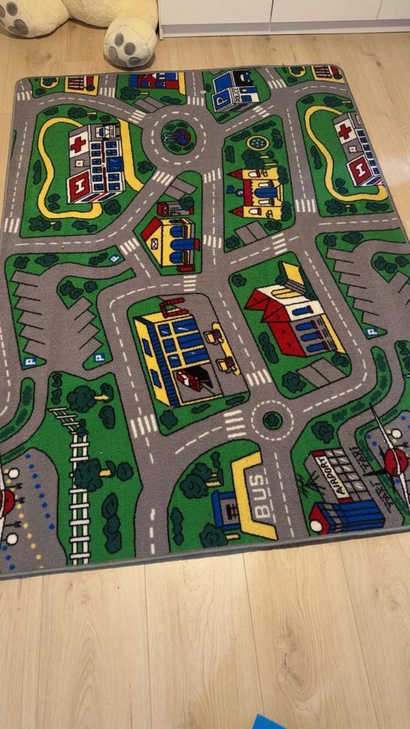 Kinder speelmat met wegen en gebouwen, Ophalen of Verzenden, Gebruikt
