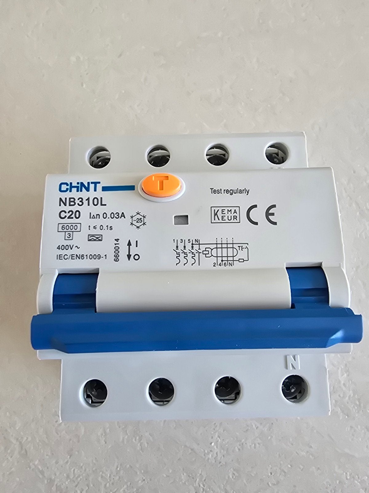 Chint NB310L C20 20A 3-fase aardlekschakelaar 0,03A, Doe-het-zelf en Verbouw, Elektra en Kabels, Zo goed als nieuw, Overige typen