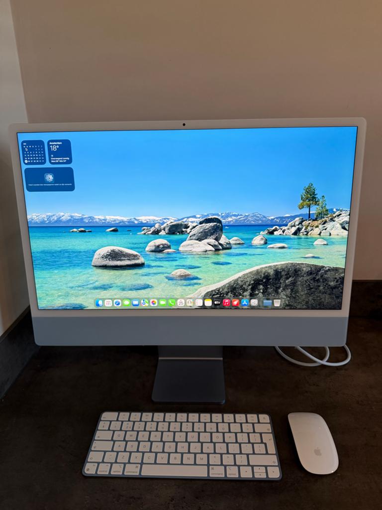 Apple imac 24” 8gb blauw 2021 model. Aangeschaf 2023 zgan, Computers en Software, Apple Desktops, Ophalen of Verzenden, Zo goed als nieuw