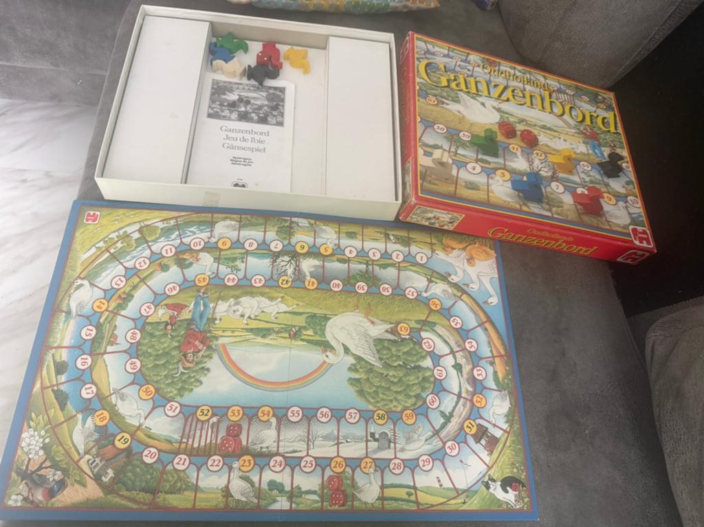 Ganzenbord, Hobby en Vrije tijd, Gezelschapsspellen | Bordspellen, Ophalen of Verzenden, Zo goed als nieuw
