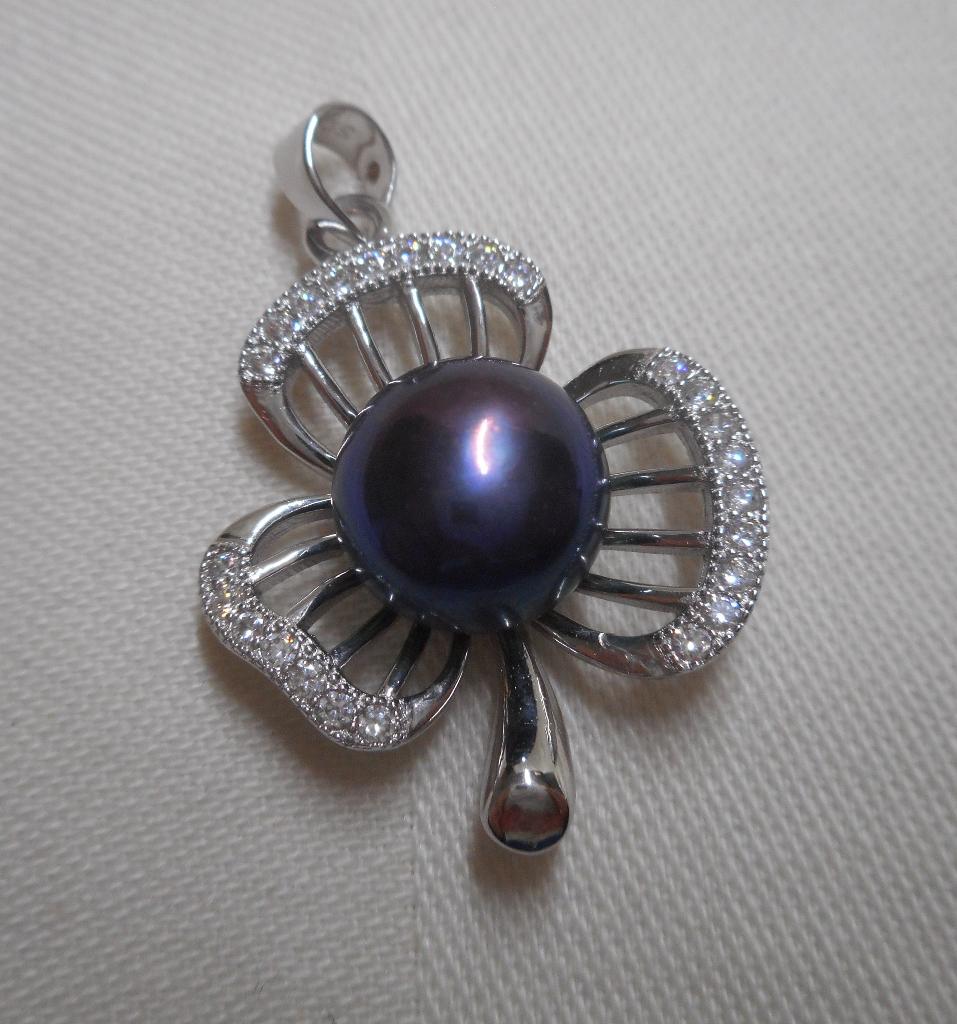 Prachtige zilveren hanger met parel nr.1730, Sieraden, Tassen en Uiterlijk, Kettinghangers, Verzenden, Zo goed als nieuw, Met parel
