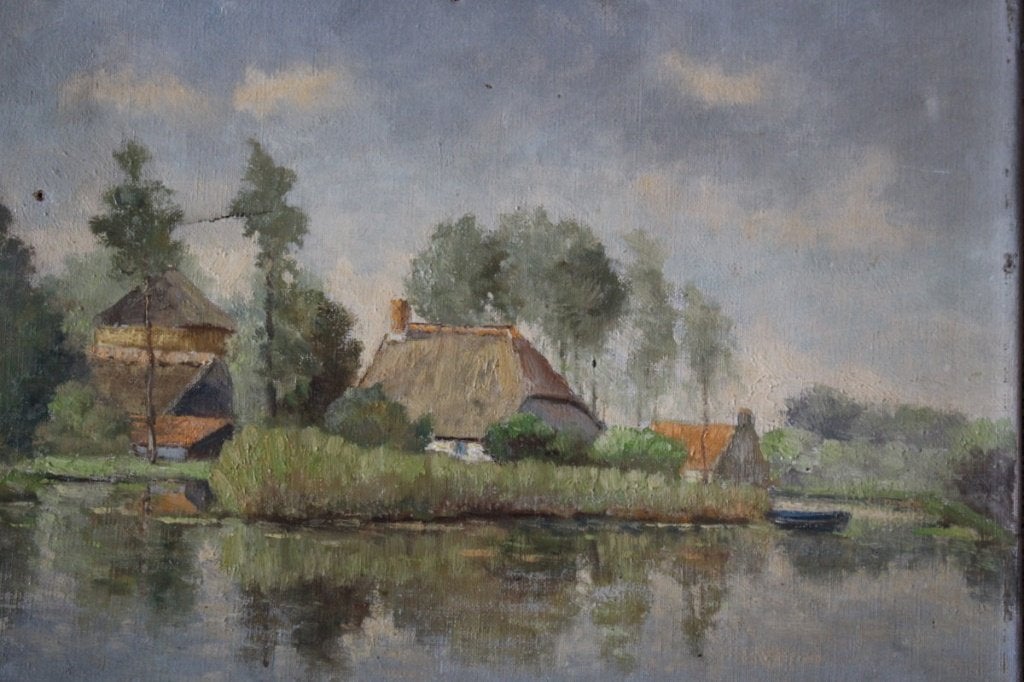 J.P.C. van Os, fraaie olie/doek, Ophalen of Verzenden
