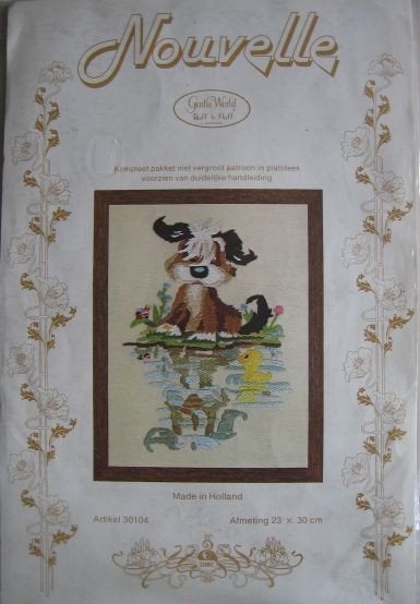 Borduurpakket Hondje van Nouvelle, Ophalen, Nieuw, Handborduren, Borduurpakket