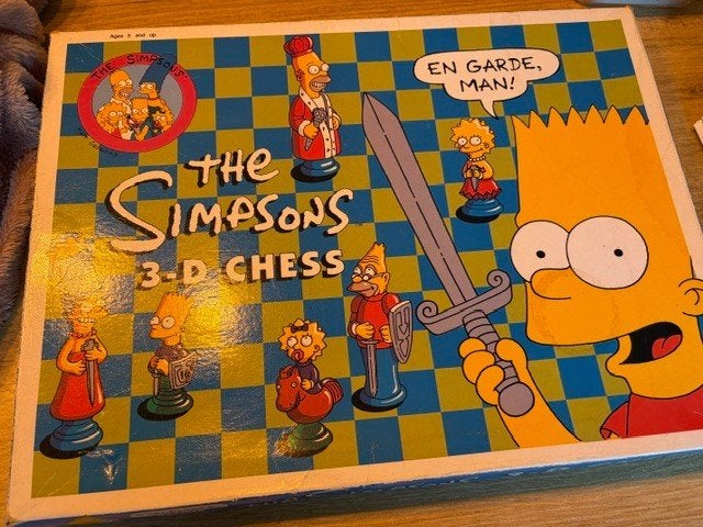 Schaakspel The Simpsons / 3-D Chess 1997, Een of twee spelers, Ophalen of Verzenden, Gebruikt